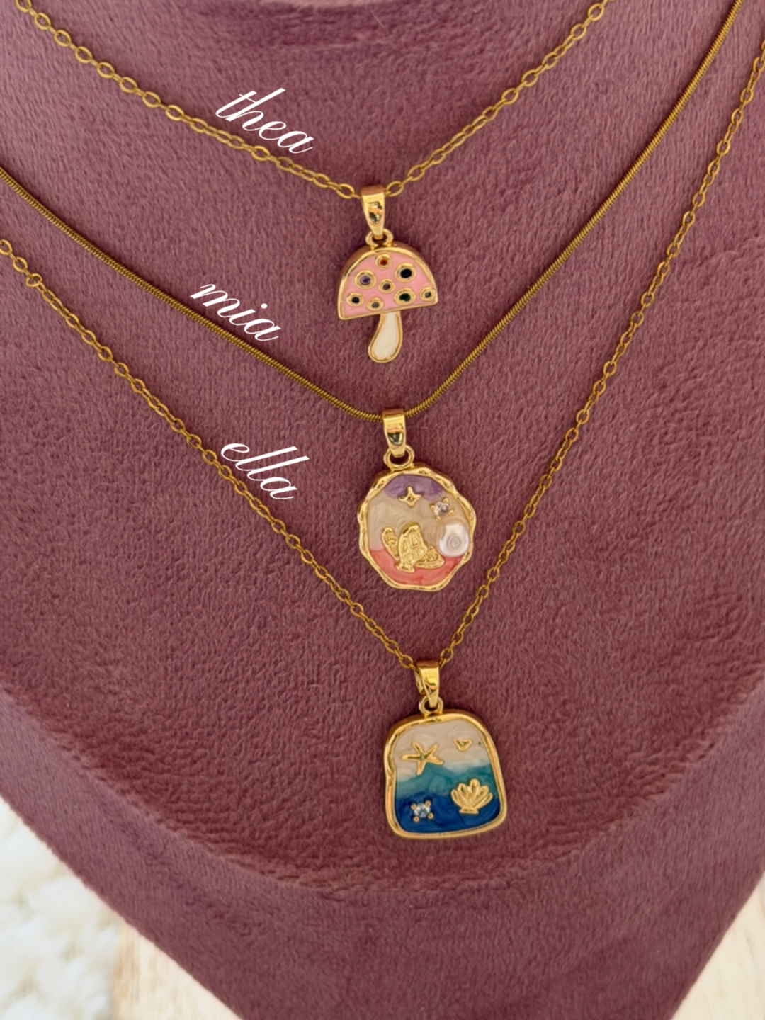 Enamel necklaces