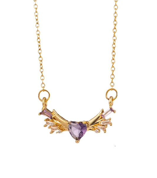 Purple wings necklace