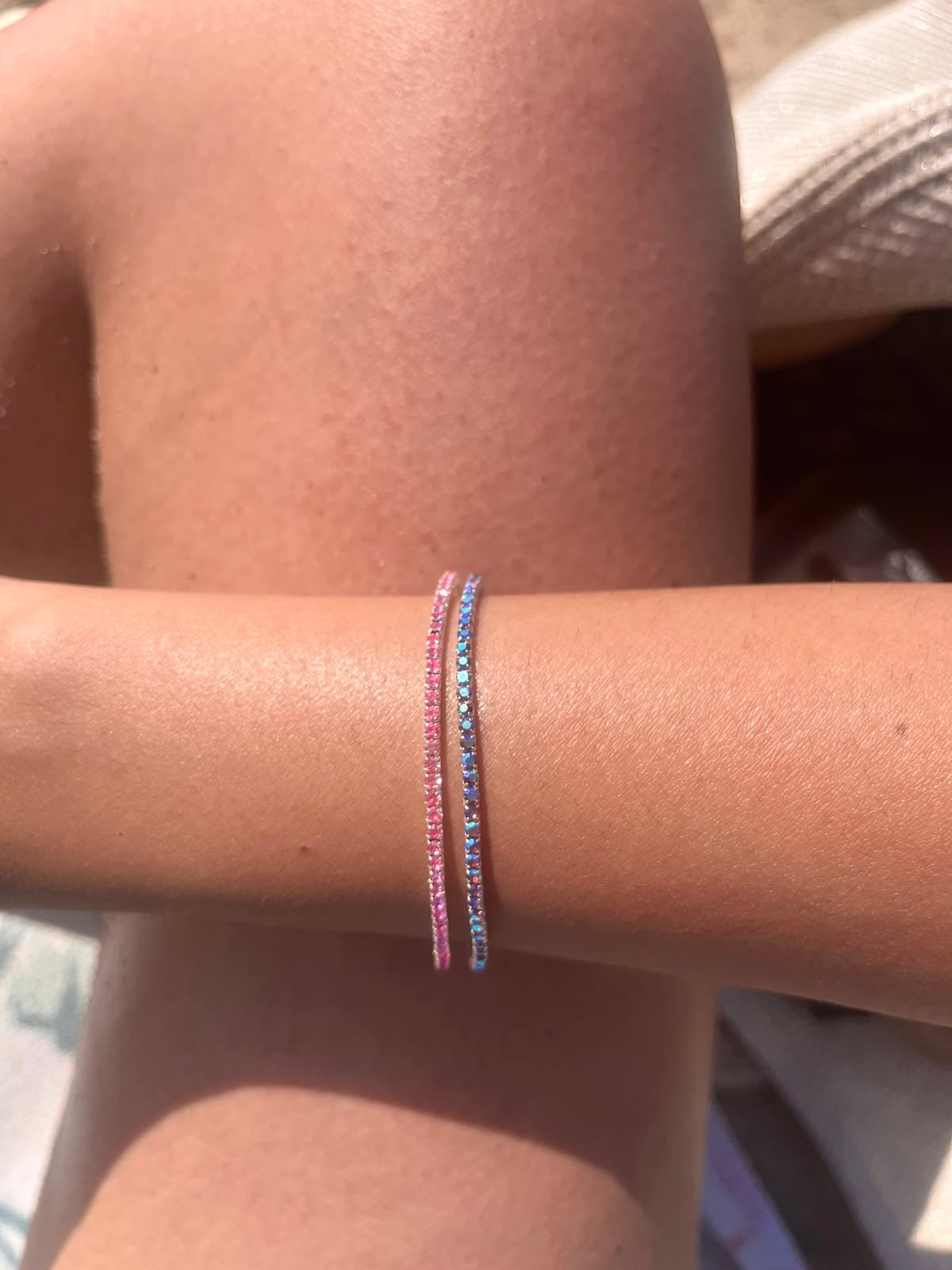 Multicolour Rhinestone bracelets (set of 12)