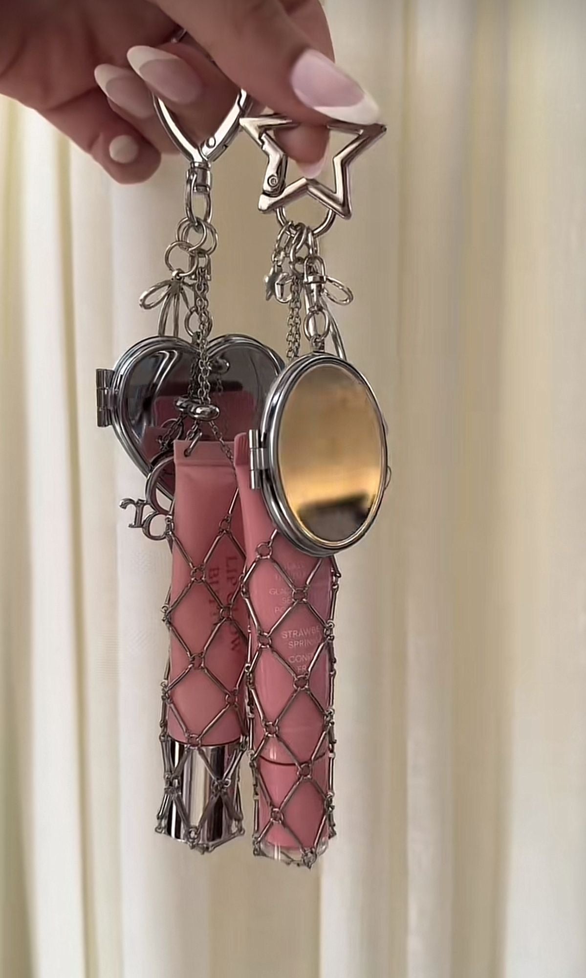 Viral lipstick holder keychain