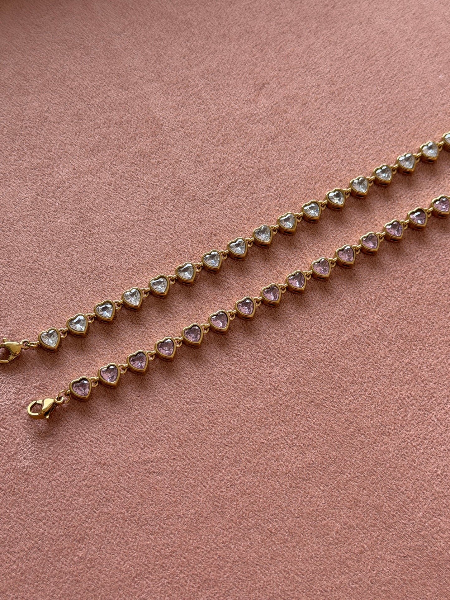 Heart tennis bracelet